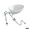 Combo Lavamanos De Lujo+ Grifería Agua Fría Acero + Sifón Combo Lavamanos De Lujo+ Grifería Agua Fría Acero + Sifón