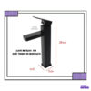 Grifo Llave Lavamanos Premium Cuadrado Con Mezclador Negro 1 Grifo Llave Lavamanos Premium Cuadrado Con Mezclador Negro