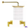 Kit Ducha Dorada 20 Cm Cuadrada + Tubo + Manijas En Acero Kit Ducha Dorada 20 Cm Cuadrada + Tubo + Manijas En Acero