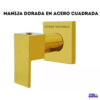 Kit Ducha Dorada 20 Cm Cuadrada + Tubo + Manijas En Acero 3 Kit Ducha Dorada 20 Cm Cuadrada + Tubo + Manijas En Acero