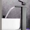 Llave Lavamanos Negra Cascada Alta Tipo Lujo 4 Llave Lavamanos Negra Cascada Alta Tipo Lujo