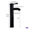 Llave Premiun Lavamano Alta Mezclador Negro Tipo Lujo 1 Llave Premium Lavamanos Alta Mezclador Negro Tipo Lujo