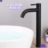 117 Combo Lavamanos Ovaldo+ Grifería Agua Fría Acero + Sifón Negro