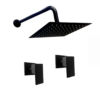 Copia de CERAMICA PORCELANIZADA.. (9) Kit Ducha Negra Acero Doble Manija Mezcladora Cuadrada