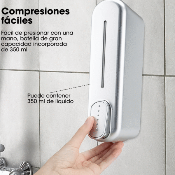 19 Dispensador Jabon Liquido Cromado Plateado Capacidad 350ml