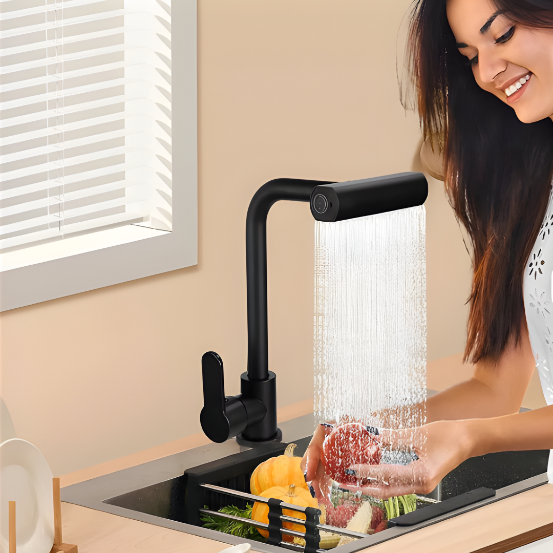 Llave Grifo Negro 4 Chorros Monocontrol Lavaplatos - Imagen 4