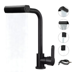 84 Llave Grifo Negro 4 Chorros Monocontrol Lavaplatos